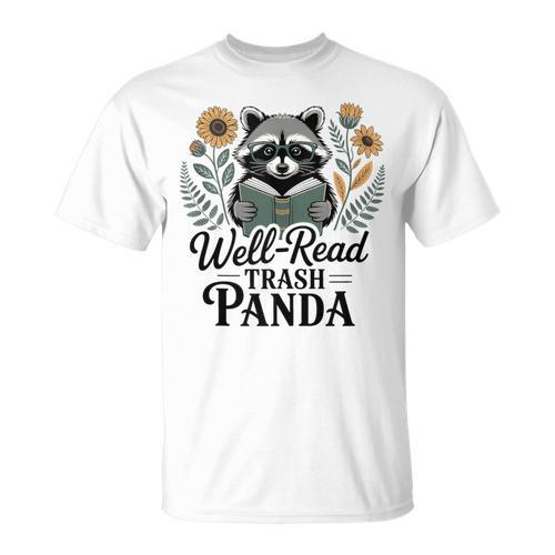 Well Read Trash Panda Book Lover Raccoon T-Shirt - Bookorys AU