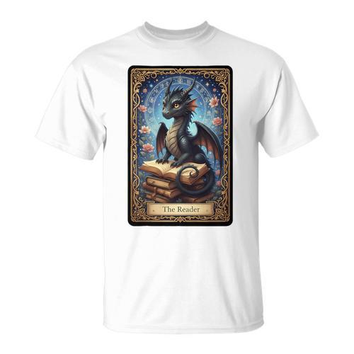 The Reader Dragon Fantasy Book Lover Tarot Card Premium Tri-Blend T-Shirt - Bookorys AU
