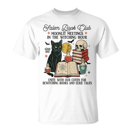 Reading Book Lover Witch Massachusetts Salem Book Club T-Shirt - Bookorys CA