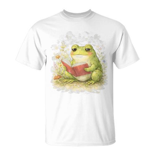 Reading Frog Cottagecore Book Lover Aesthetic Premium Tri-Blend T-Shirt - Bookorys AU