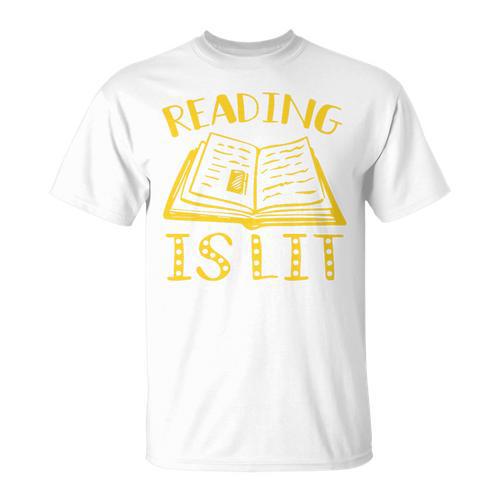 Reading Is Lit Book Reading Literary Pun Joke Premium Tri-Blend T-Shirt - Bookorys AU