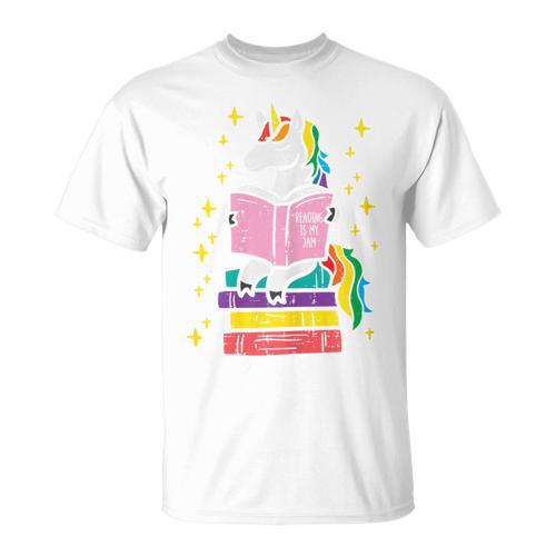 Reading Unicorn Cute Book Lover Bookworm Women Girls T-Shirt - Bookorys AU