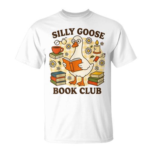 Silly Goose Book Club Cozy Reading Humor T-Shirt - Bookorys UK