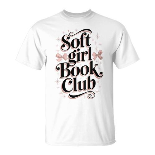 Soft Girl Book Club Coquette Bow Aesthetic Reader T-Shirt - Bookorys