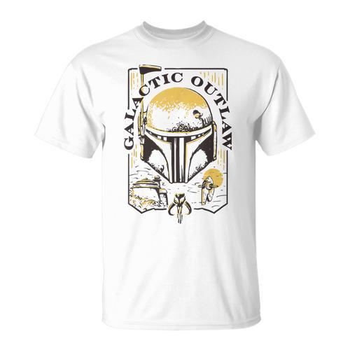 Star Wars The Book Of Boba Fett Galactic Outlaw Logo V-2 T-Shirt - Bookorys UK