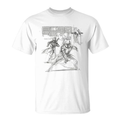 Star Wars The Book Of Boba Fett Group Shot Lives Sketch T-Shirt - Bookorys DE