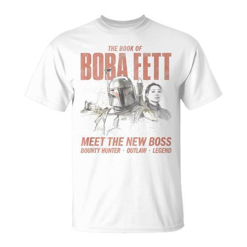 Star Wars The Book Of Boba Fett Meet The New Boss Sketch T-Shirt - Bookorys