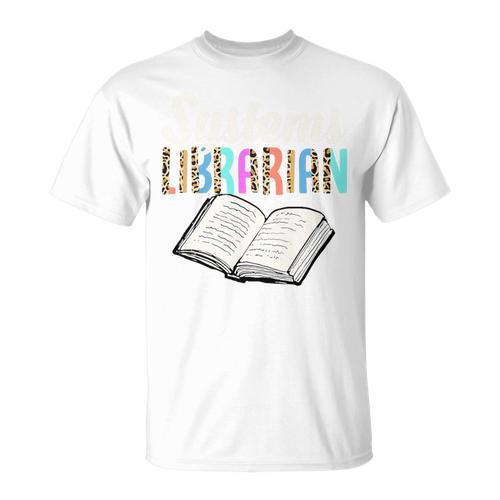 Systems Librarian Leopard Print Library Book Graphic Premium Tri-Blend T-Shirt - Bookorys AU
