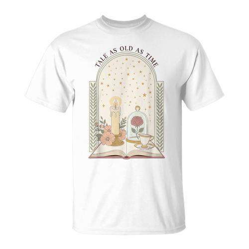 Tale As Old As Time Rose Candle And Book T-Shirt - Bookorys