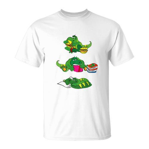 Triathlete Eating Sleeping Reading Dragon Book T-Shirt - Bookorys AU