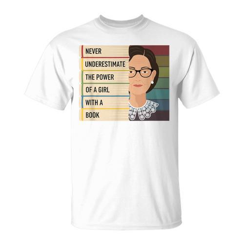 Never Underestimate The Power Of A Girl With A Book Feminist T-Shirt - Bookorys