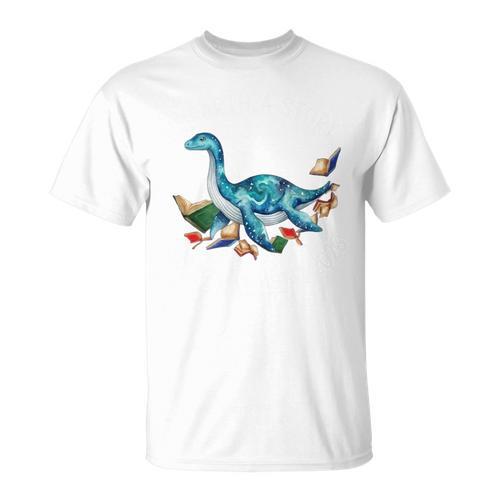 Unearth A Story Summer Reading 2026 Cute Plesiosaurus Book T-Shirt - Bookorys DE