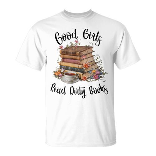 Vintage Fantasy Romance Lover Good Girls Read Dirty Books T-Shirt - Bookorys