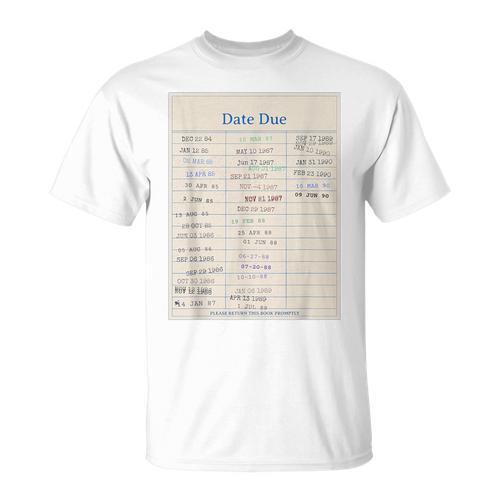 Vintage Library Due Date Card For Book Lovers Librarians T-Shirt - Bookorys