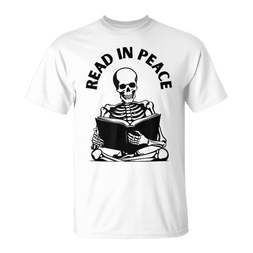 Whimsigoth Skeleton Reading A Book Dark Gothic Aesthetic T-Shirt - Bookorys UK