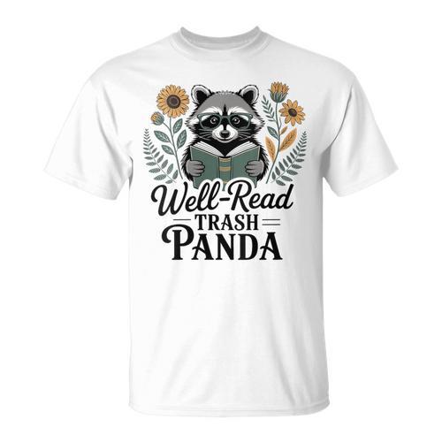 Women's Well Read Trash Panda Book Lover Raccoon T-Shirt - Bookorys CA