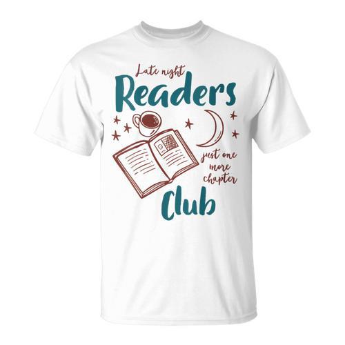 Women's Reading Book Lover Bookish Late A Night Readers Club T-Shirt - Bookorys