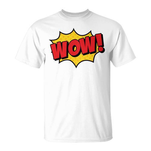 WOW Comic Book Cartoon Speech Bubble Pop Art T-Shirt - Bookorys UK