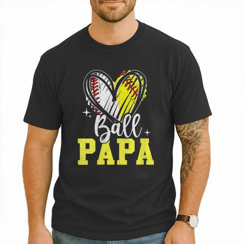Ball Papa Softball Baseball Dad Daddy Men T-Shirt - Sportilla