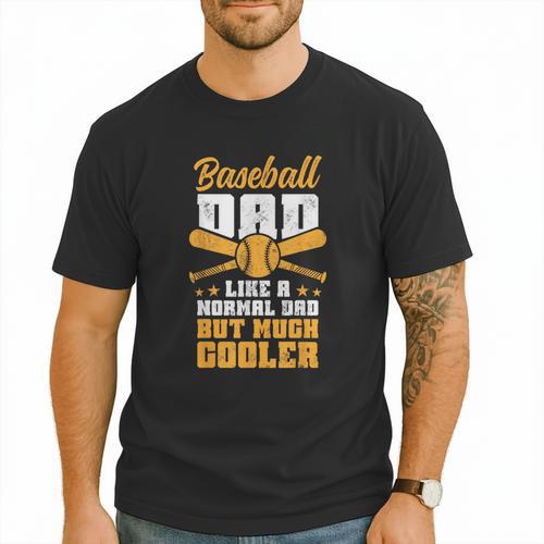 Baseball Dad Much Cooler Funny Softball And Baseball Game Men T-Shirt - Sportilla