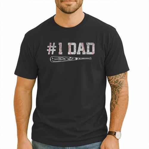 Baseball Dad Daddy Father's Day Number One Baseball Dad Men T-Shirt - Sportilla