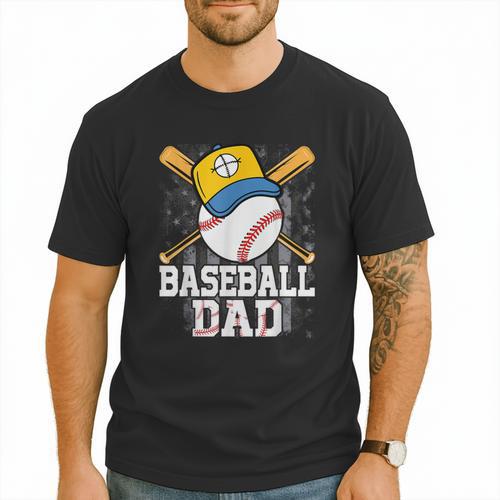 Baseball Dad Happy Fathers Day For Men Boys Kids Men T-Shirt - Sportilla