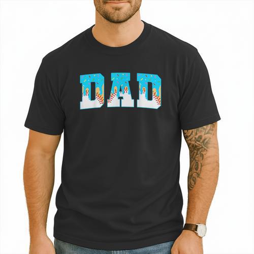 Baseball Dad Ice Cream Drip Happy Fathers Day Men T-Shirt - Sportilla