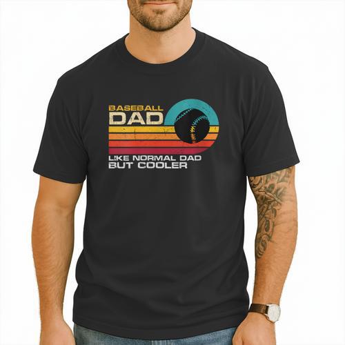 Baseball Dad Like Normal Dad But Cooler Fathers Day Men T-Shirt - Sportilla