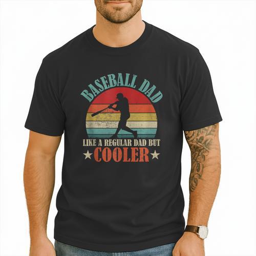 Baseball Dad Like A Regular Dad But Cooler Father's Day Men T-Shirt - Sportilla