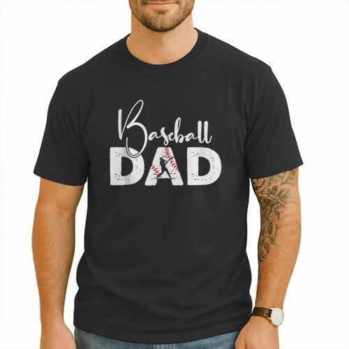 Baseball Dad Vintage Heart Present For Baseball Daddy Men T-Shirt - Sportilla