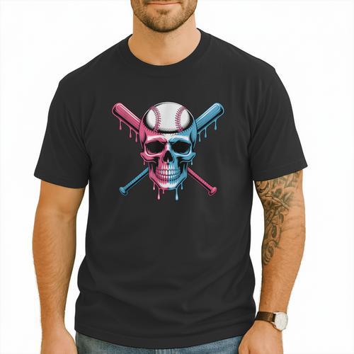 Cool Baseball Ice Cream Dripping Baseball Dad Baseball Lover Men T-Shirt - Sportilla