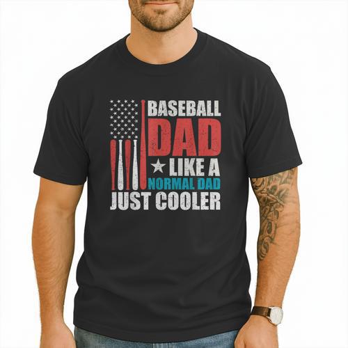 Patriotic Baseball Dad Father's Day American Flag Men T-Shirt - Sportilla