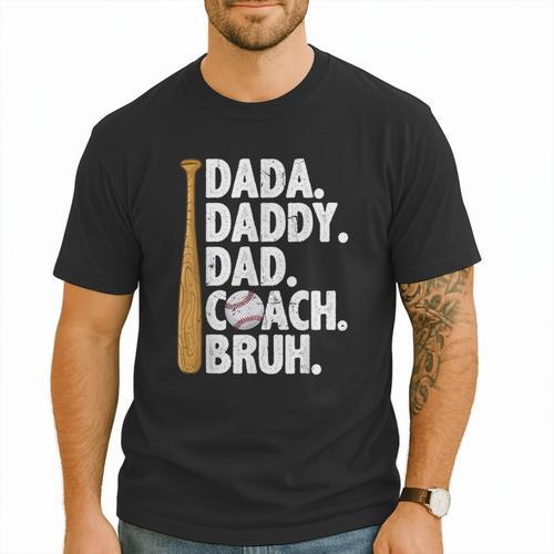 Retro Dada Daddy Dad Coach Bruh Baseball Dad Fathers Day Men Men T-Shirt - Sportilla