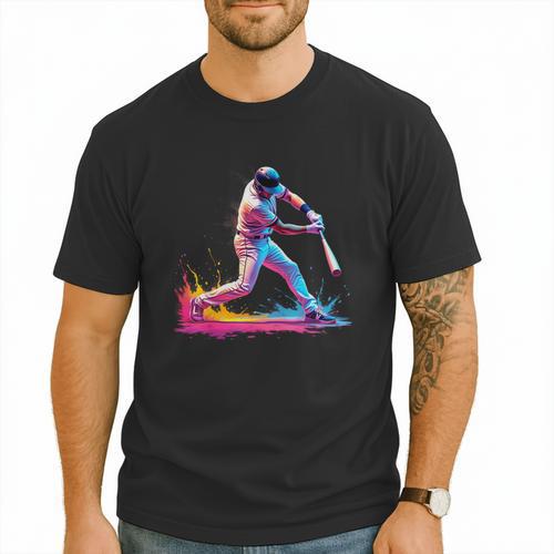 Tie Dye Baseball Dad Fathers Day Men T-Shirt - Sportilla