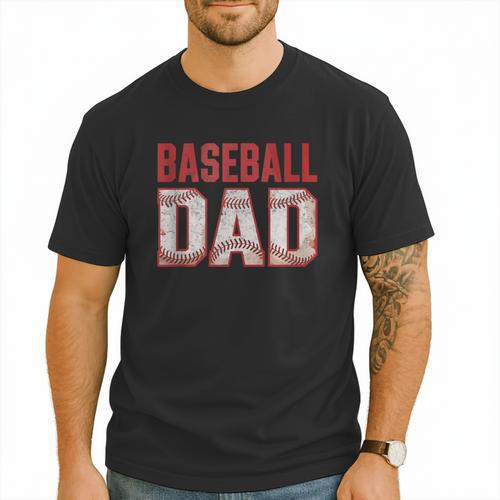 Vintage Baseball Dad Father Tee Player Fan Baseball Ball Men T-Shirt - Sportilla