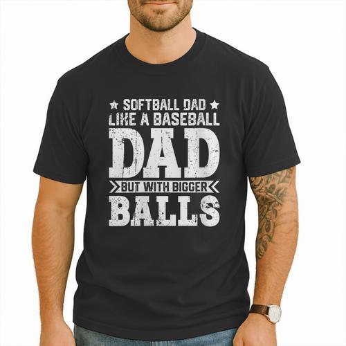 Vintage Softball Dad Like A Baseball Dad Fathers Day Men T-Shirt - Sportilla