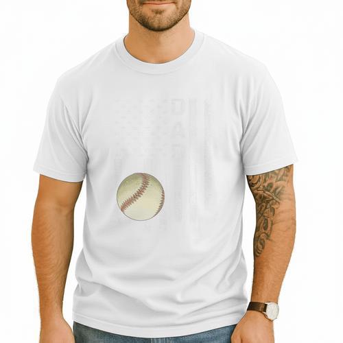 Baseball Dad America Flag Vintage Christmas Xmas Premium Men T-Shirt - Sportilla
