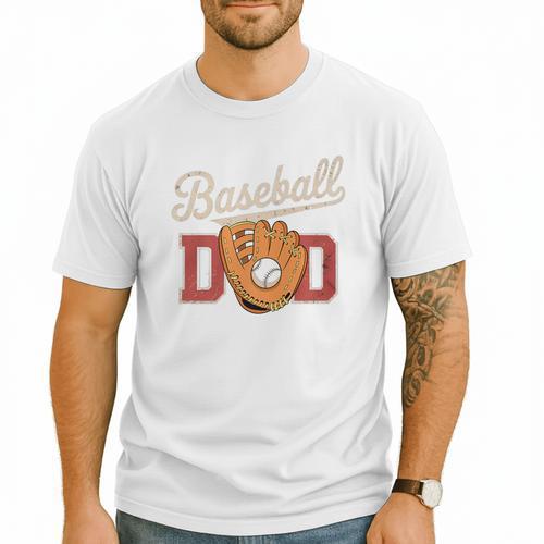 Baseball Dad Fireball Sports Father Fathers Day Daddy Premium Men T-Shirt - Sportilla