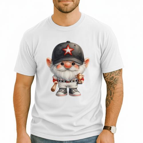 Baseball Dad Gnome For Baseball Lover With Winner Trophy Premium Tri-Blend Men T-Shirt - Sportilla