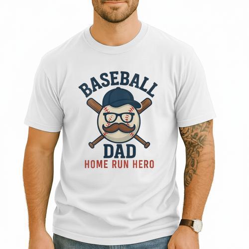 Baseball Dad Home Run Hero For Sports Dad Coach Men T-Shirt - Sportilla