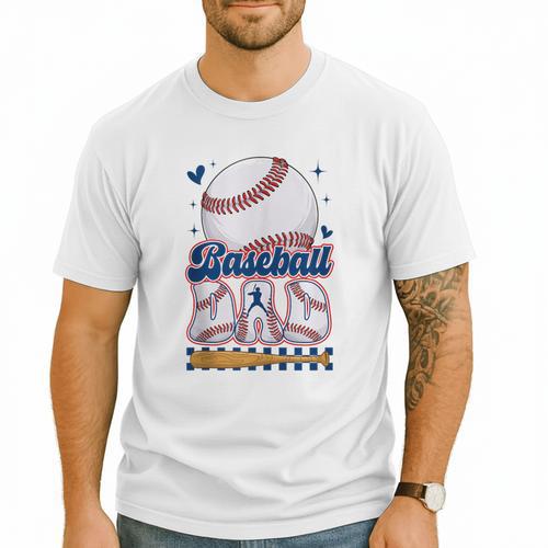 Groovy Baseball Dad Daddy Father Happy Fathers Day Men Guys Men T-Shirt - Sportilla