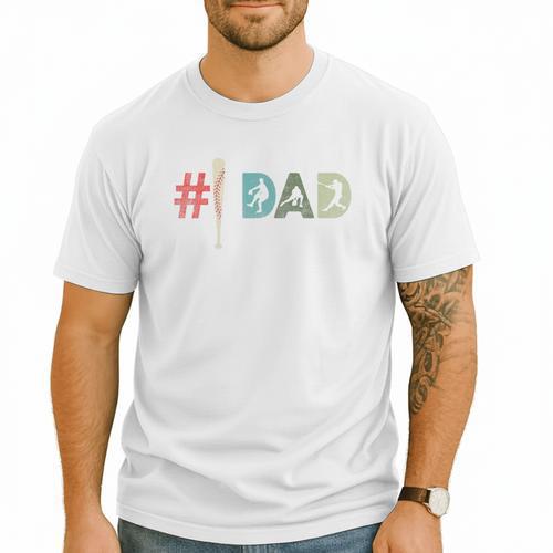 Number One Baseball Dad Father's Day Baseball Player Dad Premium Men T-Shirt - Sportilla