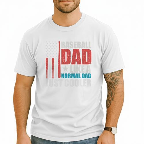 Patriotic Baseball Dad Father's Day American Flag Premium Men T-Shirt - Sportilla