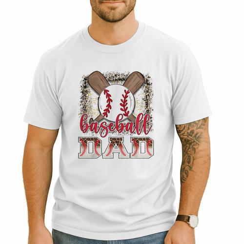 Retro Baseball Dad Leopard Proud Ball Dad Men T-Shirt - Sportilla