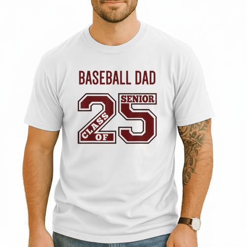 SENIOR BASEBALL DAD 2025 MAROON BASEBALL DAD SENIOR 25 3 Men T-Shirt - Sportilla