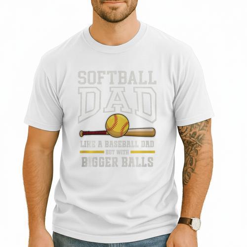 Softball Dad Sports Humor Like Baseball Dad With Big Balls Premium Tri-Blend Men T-Shirt - Sportilla