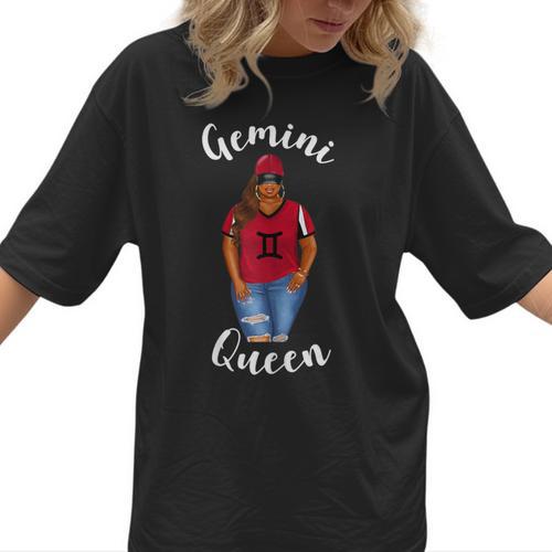 African American Baseball Mom Gemini Queen Zodiac Sign Women T-Shirt - Sportilla