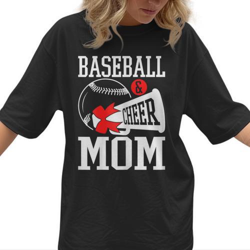 Baseball Cheer Mom Cheerleading Cheerleader Baseball Mom Women T-Shirt  - Sportilla