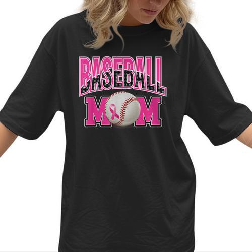 BASEBALL MOM BREAST CANCER RIBBON PINK SPORTS MOM Women T-Shirt - Sportilla