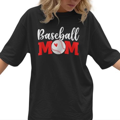Baseball Mom Cute Letter Print Women Cute Mother's Day Women T-Shirt  - Sportilla